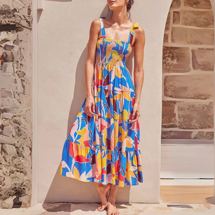 Isla Smocked A-Line Maxi Dress