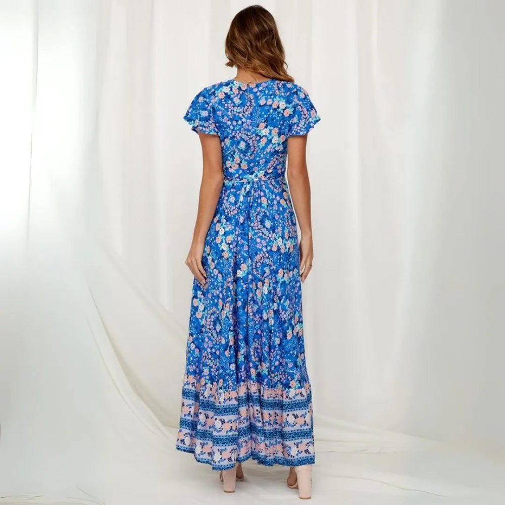 Issa Boho Wrap Slit Maxi Dress Artisio