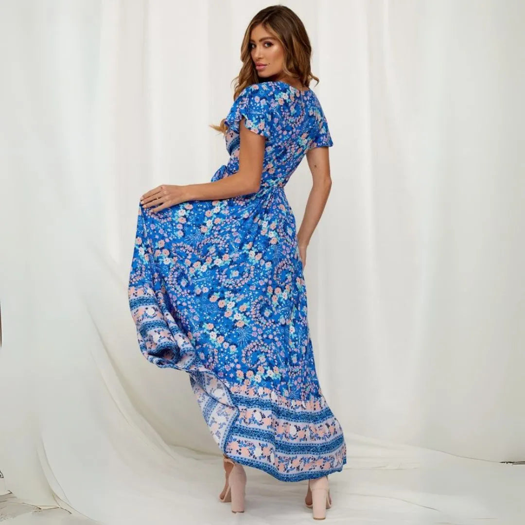 Issa Boho Wrap Slit Maxi Dress