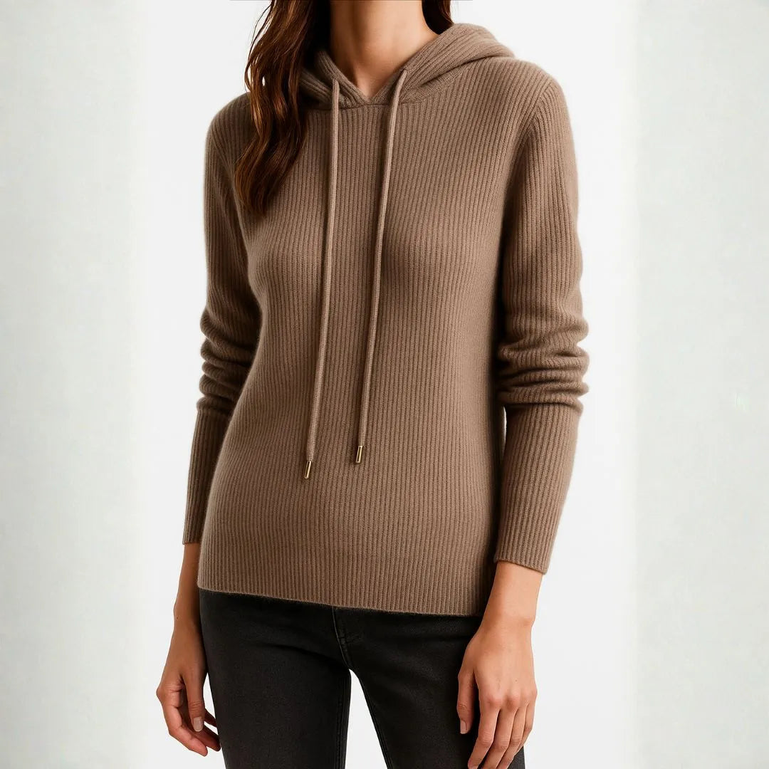 Jane Women’s Ribbed Cashmere Hoodie Artisio