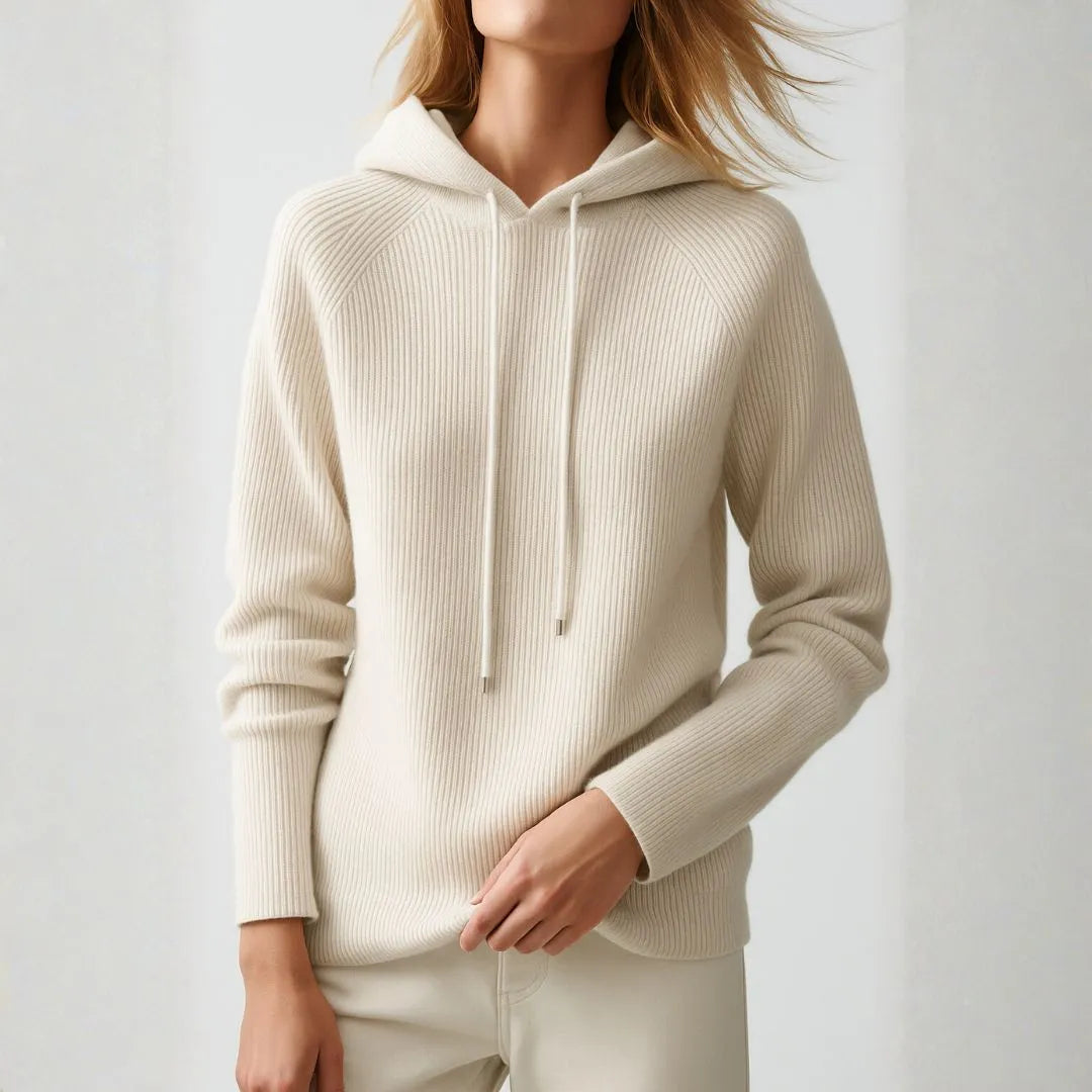 Jane Women’s Ribbed Cashmere Hoodie Artisio