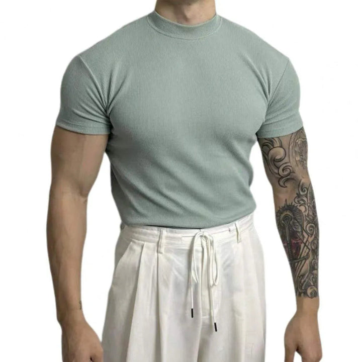 Jaxon Ribbed Mock Neck T-Shirt Artisio