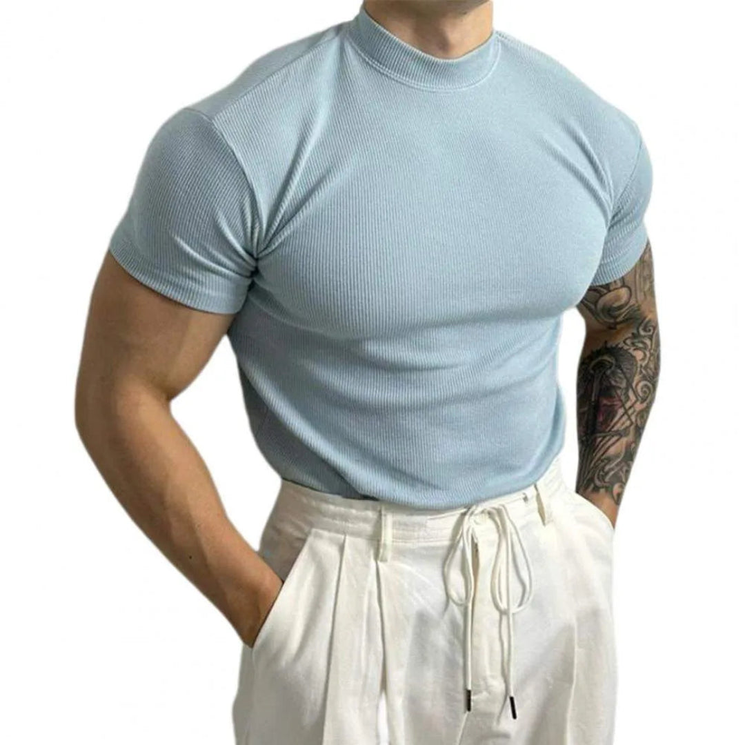 Jaxon Ribbed Mock Neck T-Shirt Artisio