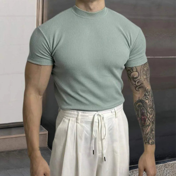 Jaxon Ribbed Mock Neck T-Shirt Artisio