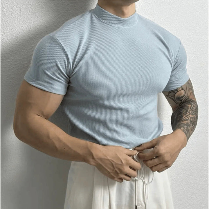 Jaxon Ribbed Mock Neck T-Shirt Artisio