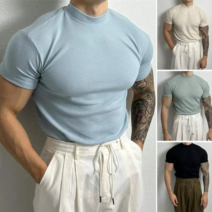 Jaxon Ribbed Mock Neck T-Shirt Artisio