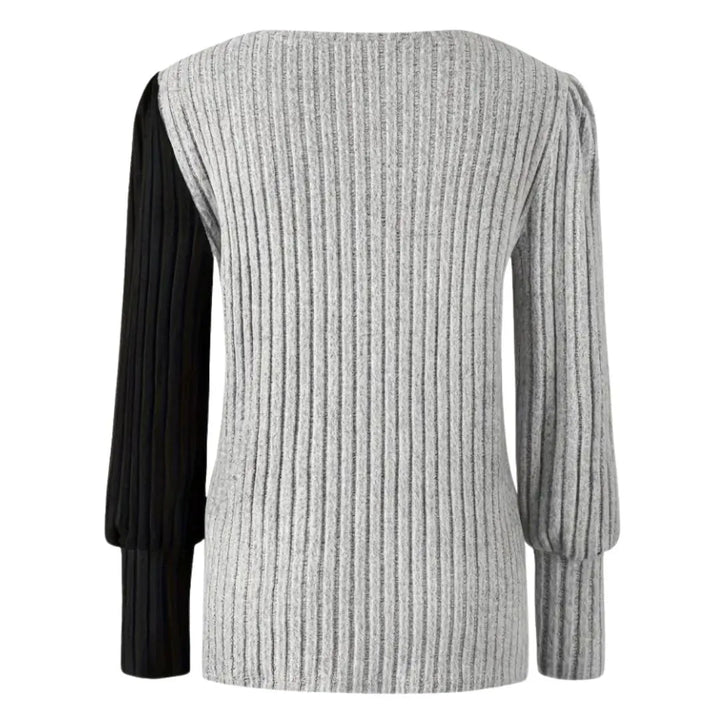 Kaia Women’s Two-Tone Ribbed Knit Top Artisio