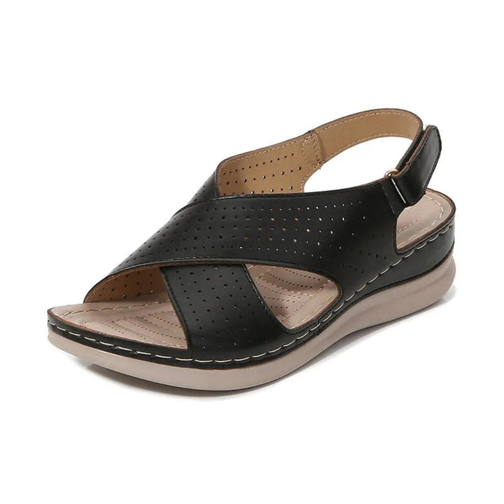 Kristen Cross Strap Faux Leather Sandal Artisio