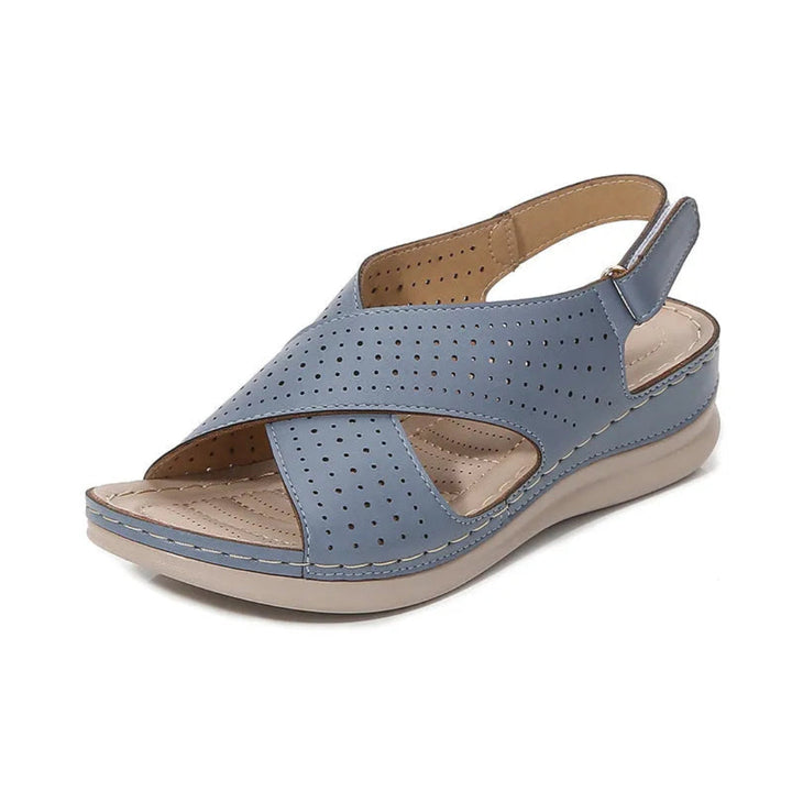 Kristen Cross Strap Faux Leather Sandal Artisio