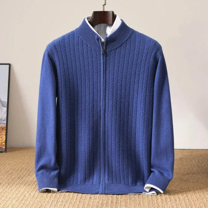 Lance Wool Zip-Up Cardigan Artisio