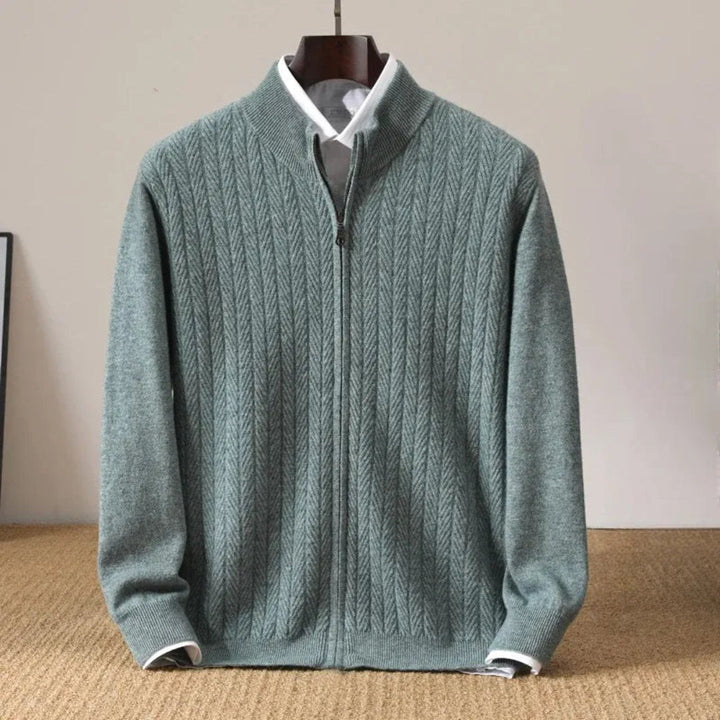 Lance Wool Zip-Up Cardigan Artisio