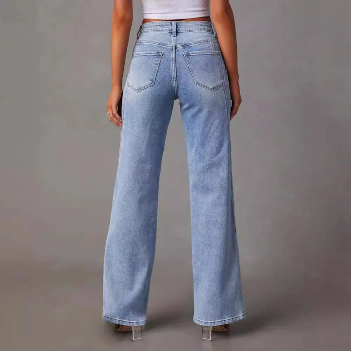 Layla High Waist V-Seam Wide Leg Jeans Artisio