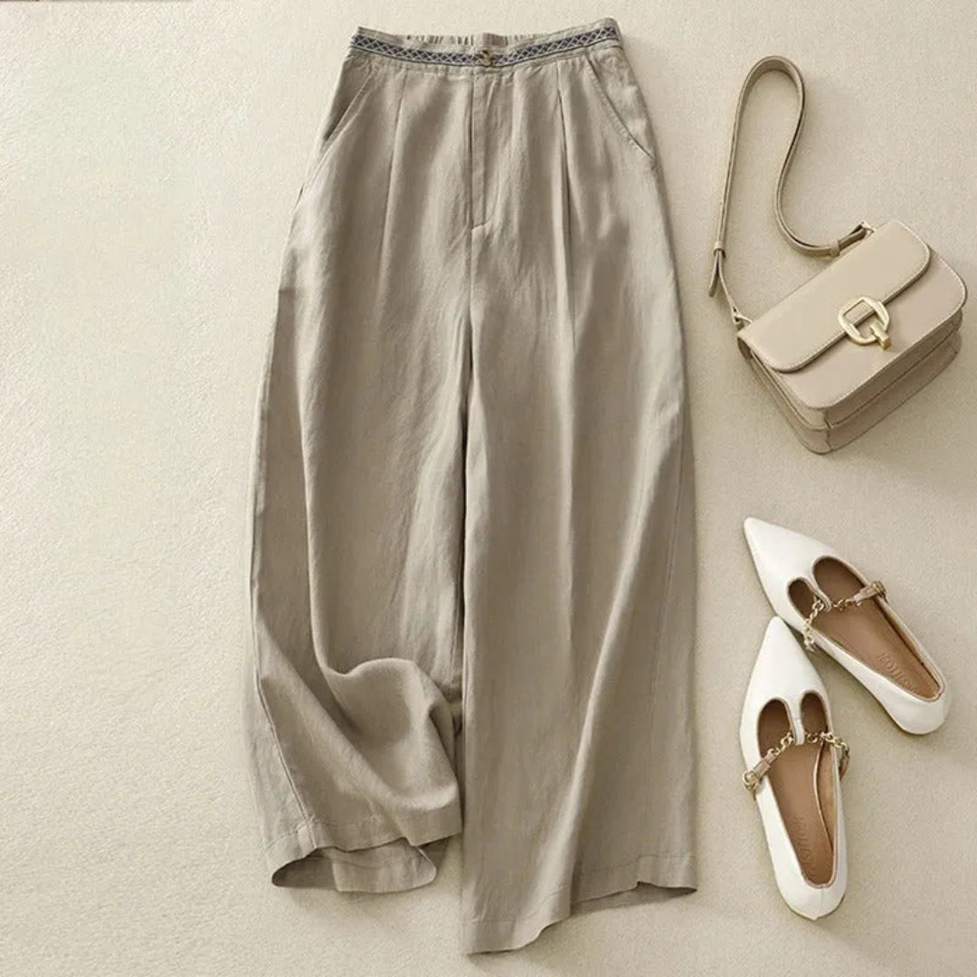 Layla Sretch Waistband Wide-Leg Pants Artisio