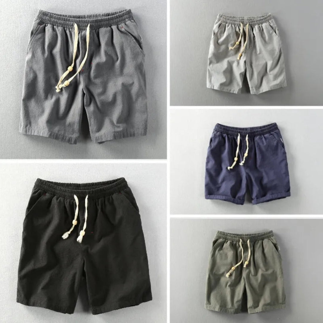 Lee Drawstring Waist Linen Shorts Artisio