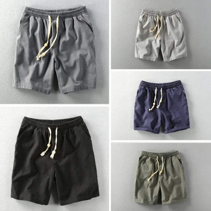 Lee Drawstring Waist Linen Shorts Artisio
