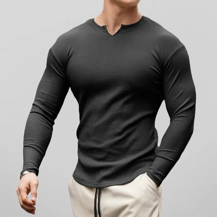 Liam Cotton Slim Fit Long Sleeve Henley Shirt Artisio