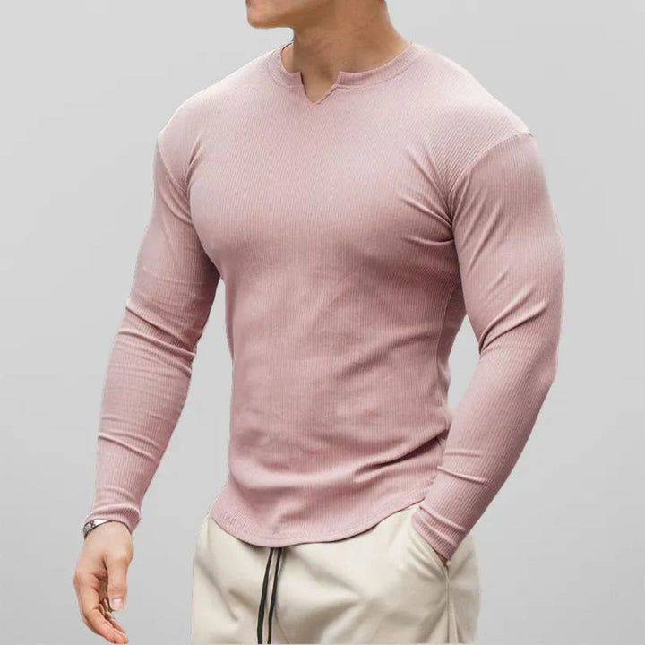 Liam Cotton Slim Fit Long Sleeve Henley Shirt Artisio