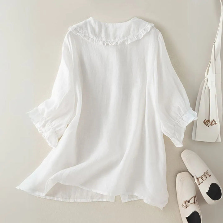 Lila Ruffled Peter Pan Collar Top Artisio