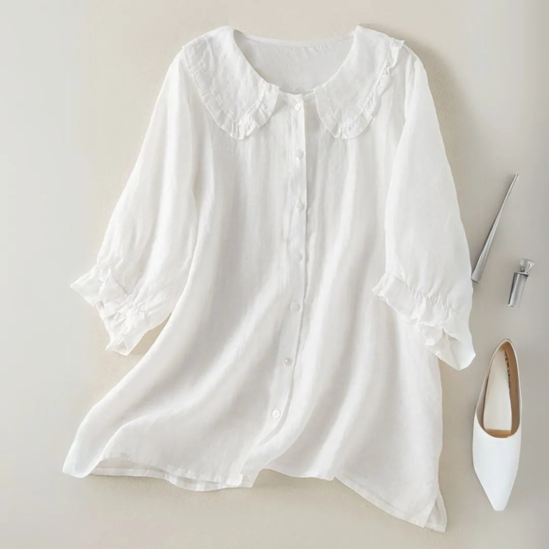 Lila Ruffled Peter Pan Collar Top Artisio