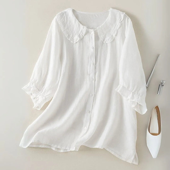 Lila Ruffled Peter Pan Collar Top Artisio