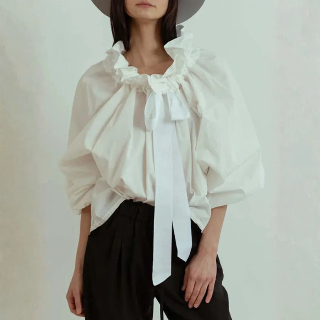 Lila Women’s Statement Ruffle Bow Blouse Artisio