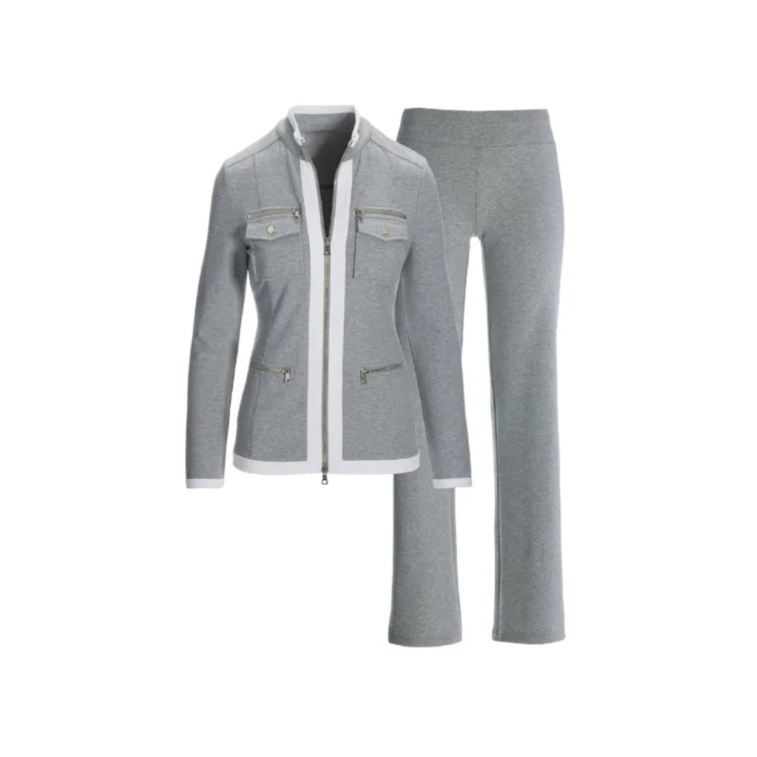 Lily Contrast-Trim Zip Jacket & Pant Set