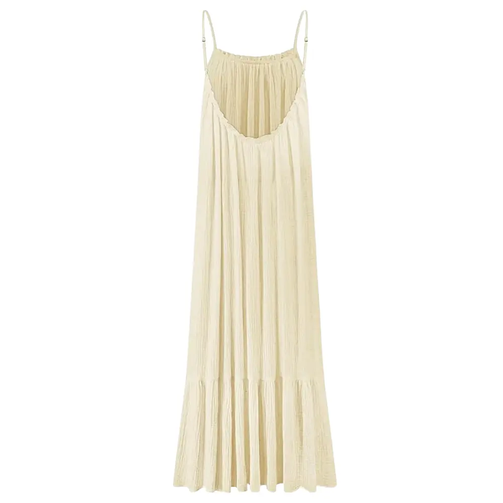 Georgina Ruched Muslin Maxi Dress Artisio