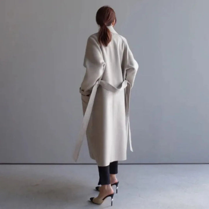 Louise Waist-Cinching Mid-Length Wool Coat Artisio