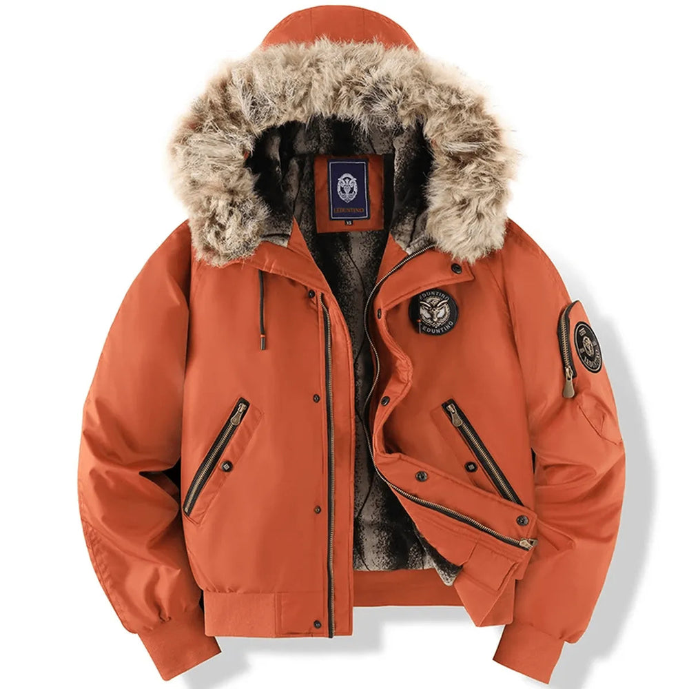 Luis Faux Fur Hood Quilted Bomber Jacket Artisio