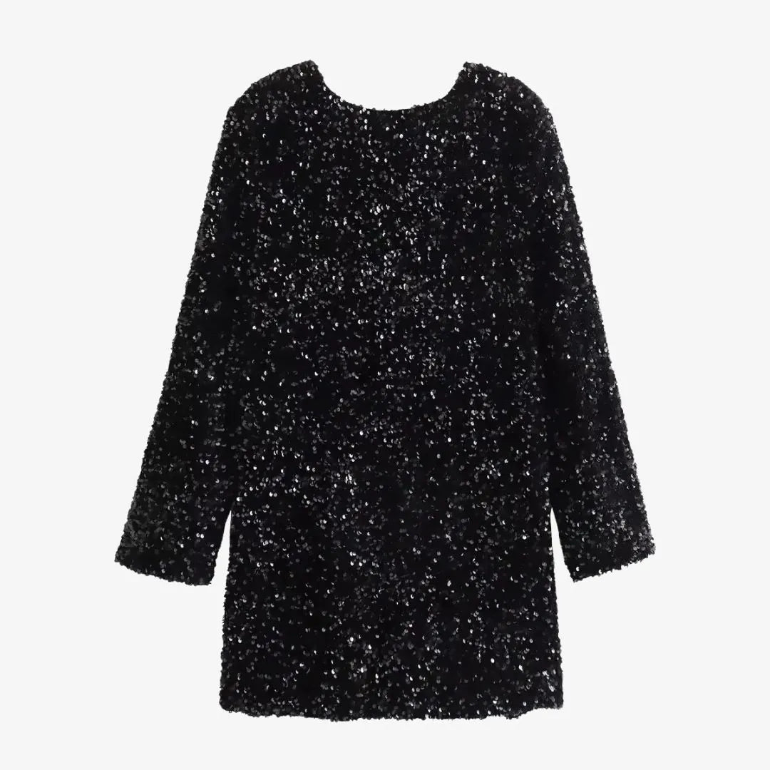 Luna Sequin Long Sleeve Mini Dress