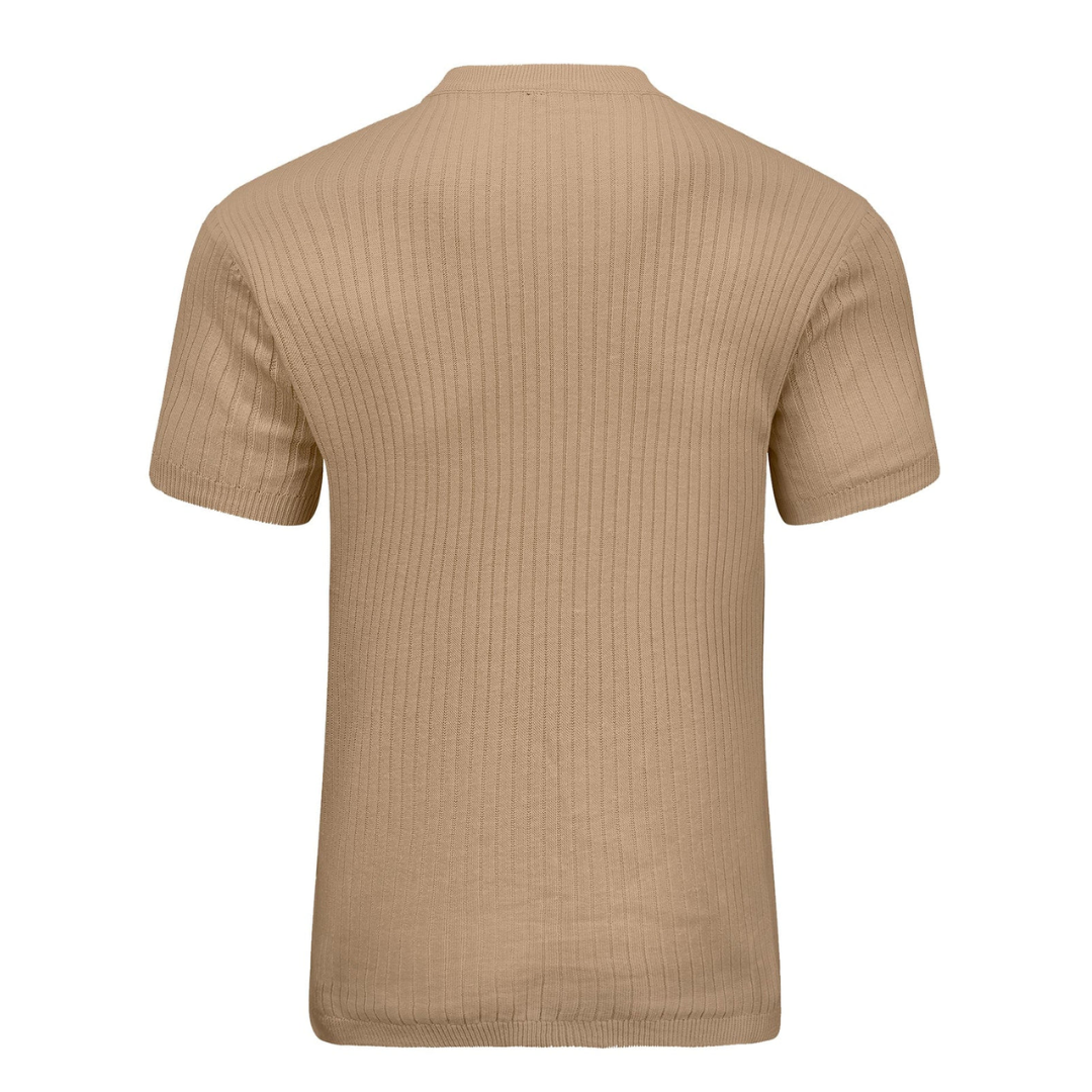 AT | Men’s Casual Rib Zip Polo Shirt