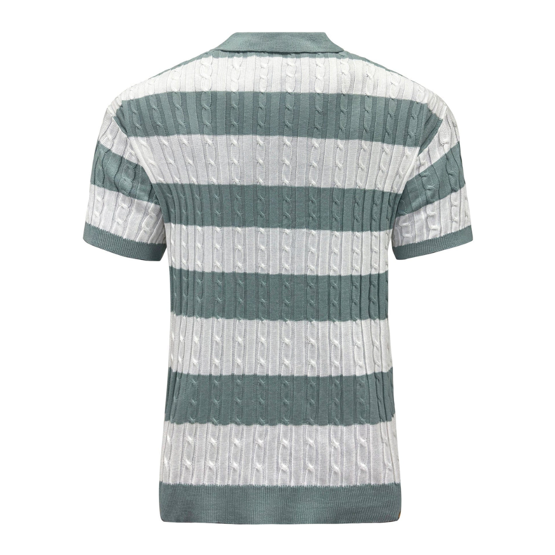 AT | Men’s Classic Striped Cable Knit Polo