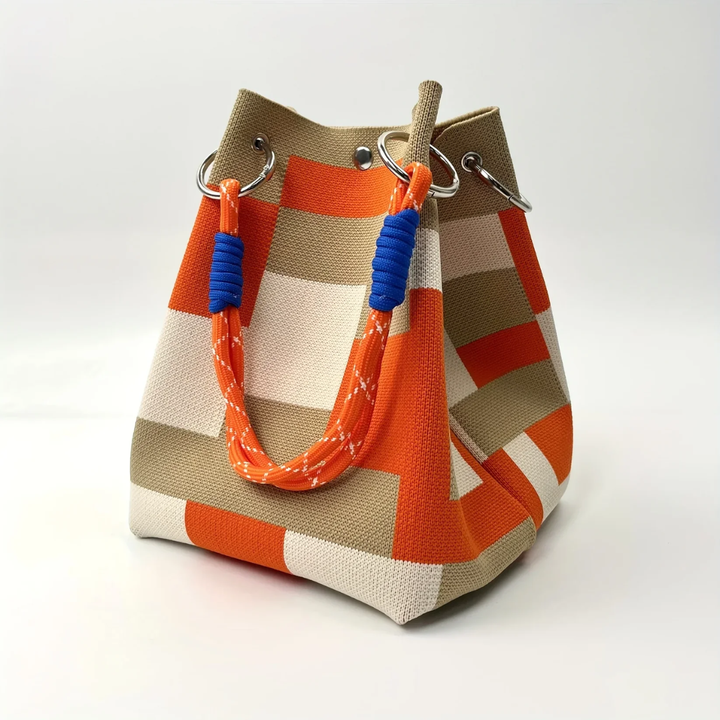 AT | Women’s Colorblock Striped Bucket Bag