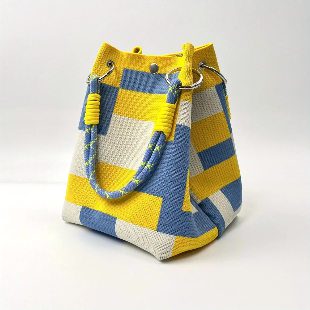 AT | Women’s Colorblock Striped Bucket Bag