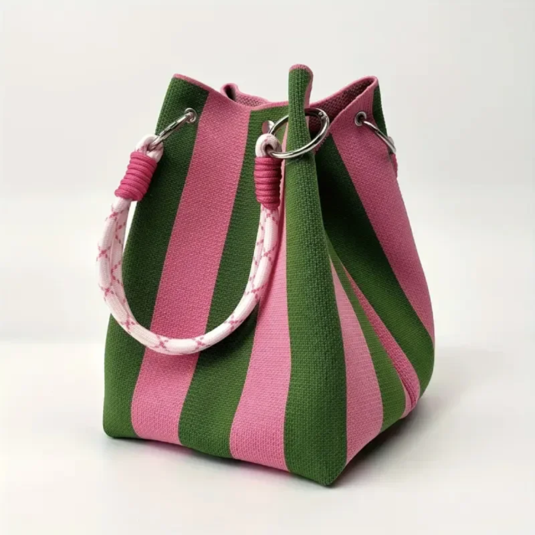 AT | Women’s Colorblock Striped Bucket Bag