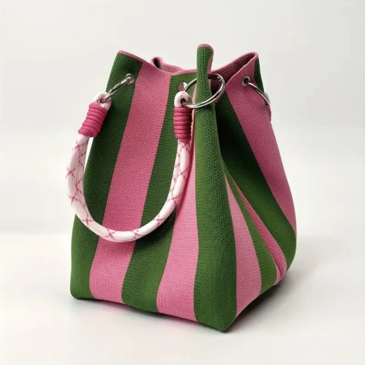 AT | Women’s Colorblock Striped Bucket Bag