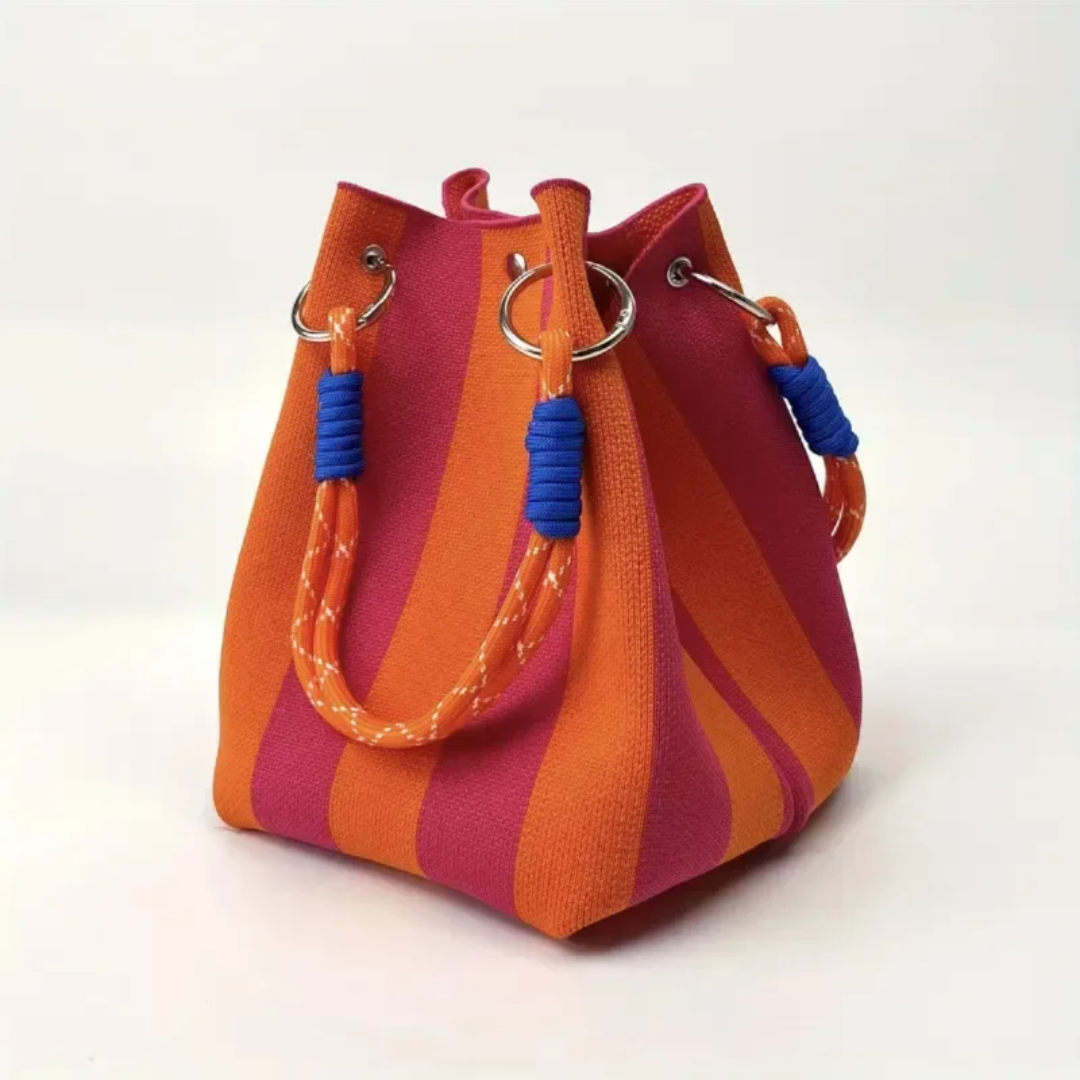AT | Women’s Colorblock Striped Bucket Bag