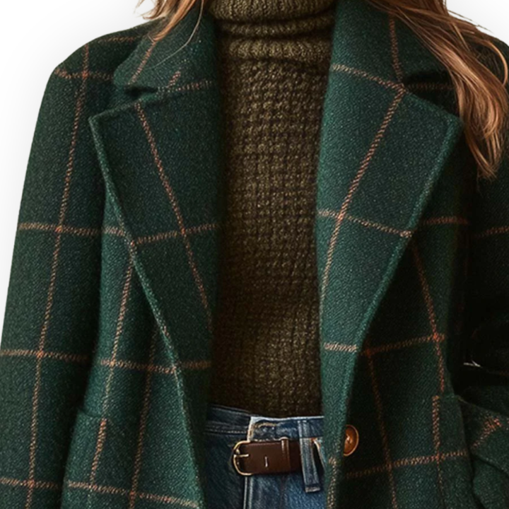 AT | Women’s Vintage Long Plaid Coat