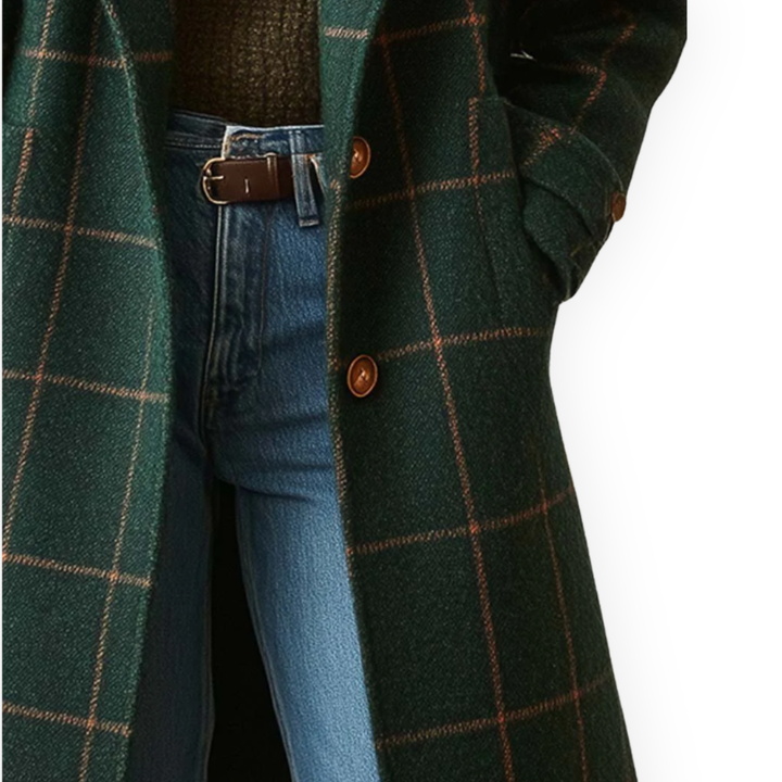 AT | Women’s Vintage Long Plaid Coat