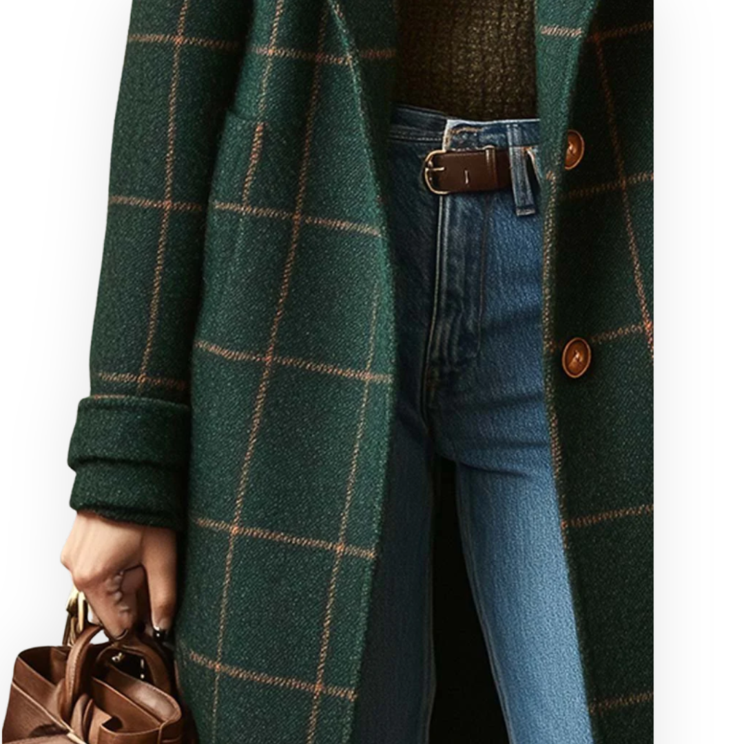 AT | Women’s Vintage Long Plaid Coat