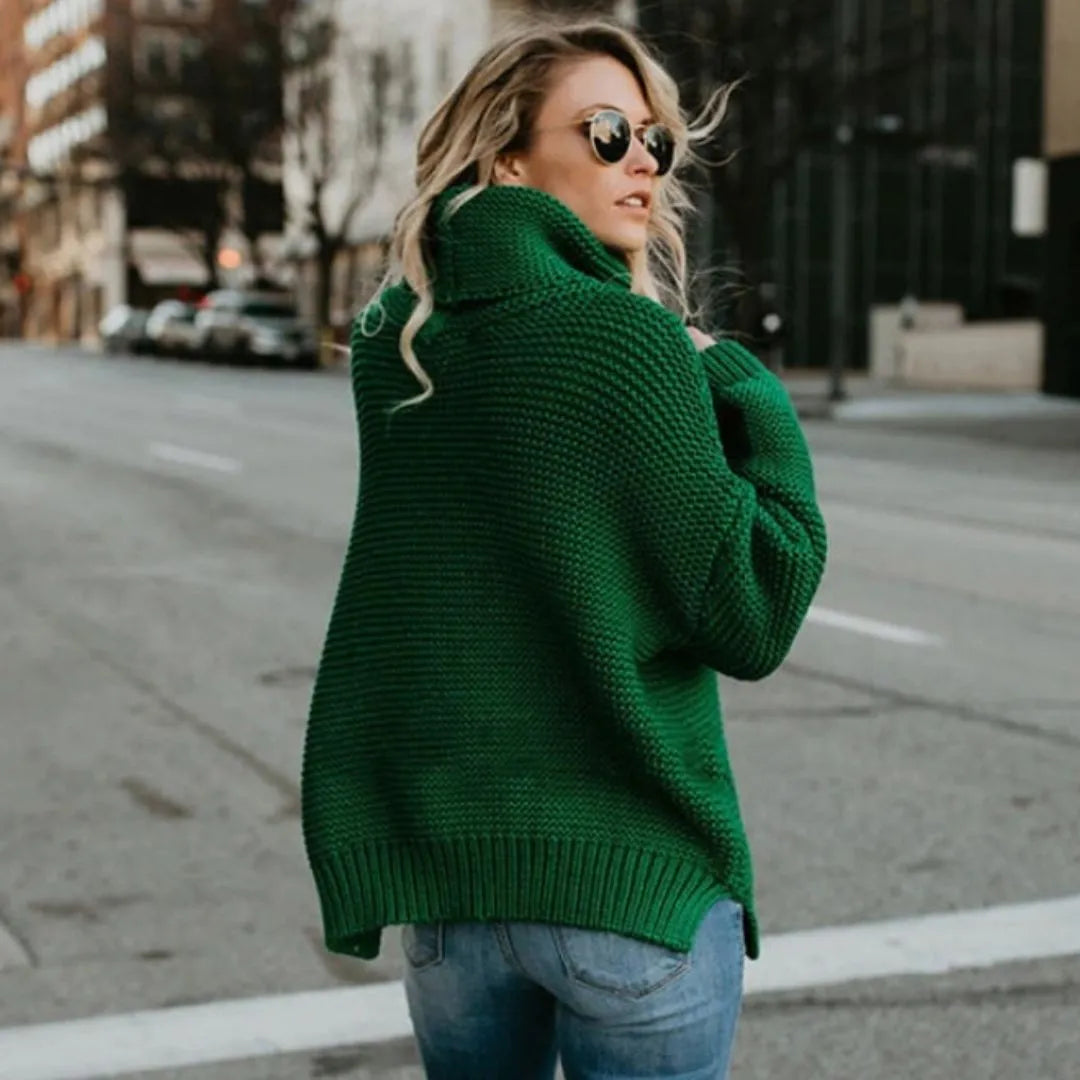Macy Oversized Turtleneck Knit Sweater