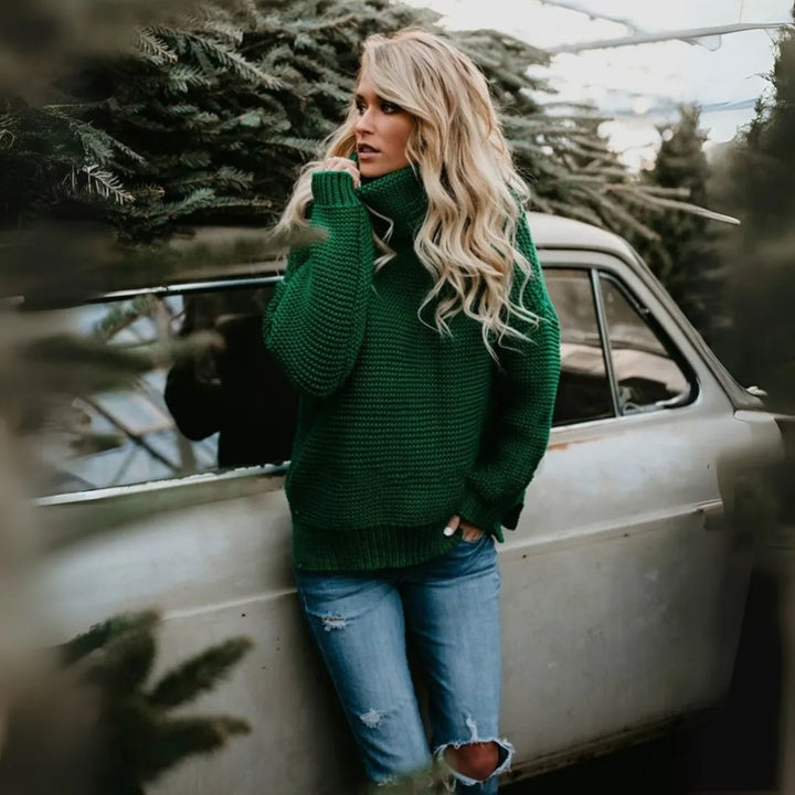 Macy Oversized Turtleneck Knit Sweater