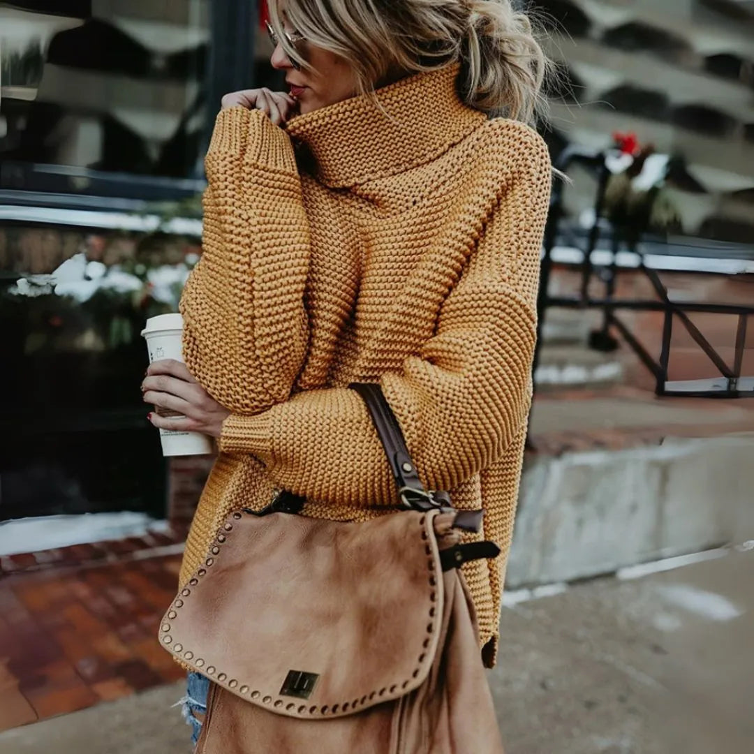 Macy Oversized Turtleneck Knit Sweater