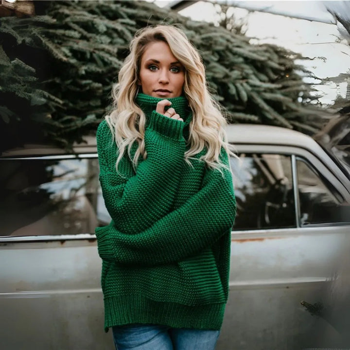Macy Oversized Turtleneck Knit Sweater