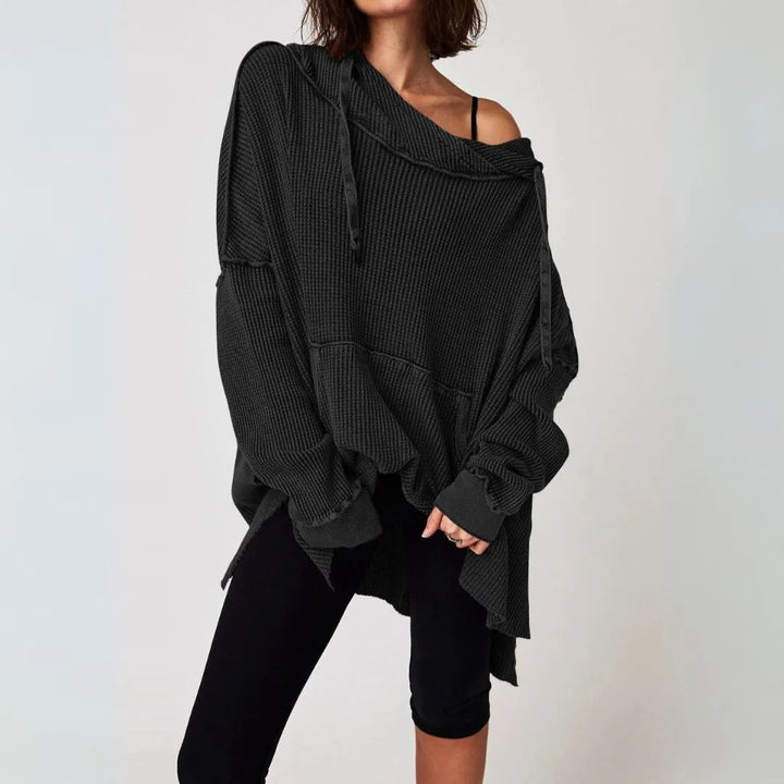 Macy Oversized Waffle-Knit Hoodie