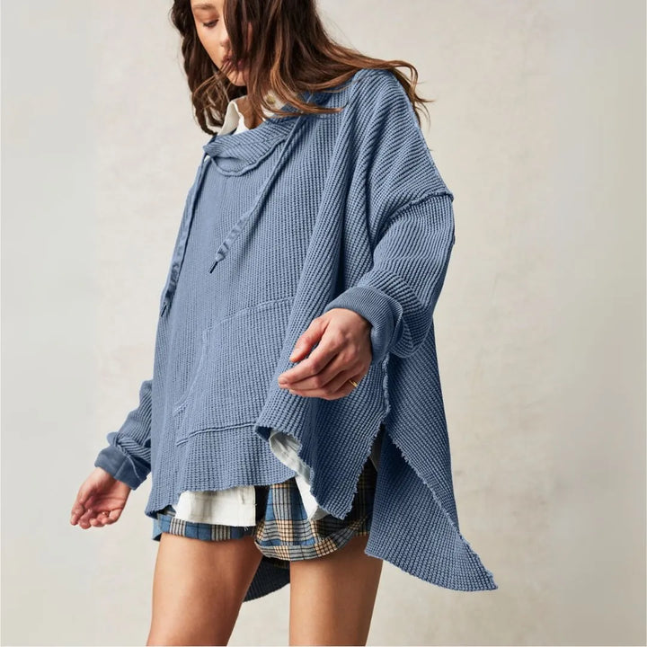 Macy Oversized Waffle-Knit Hoodie