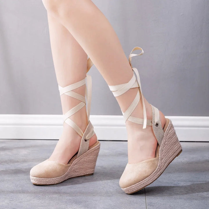 Marbella Lace-Up Wedge Espadrilles