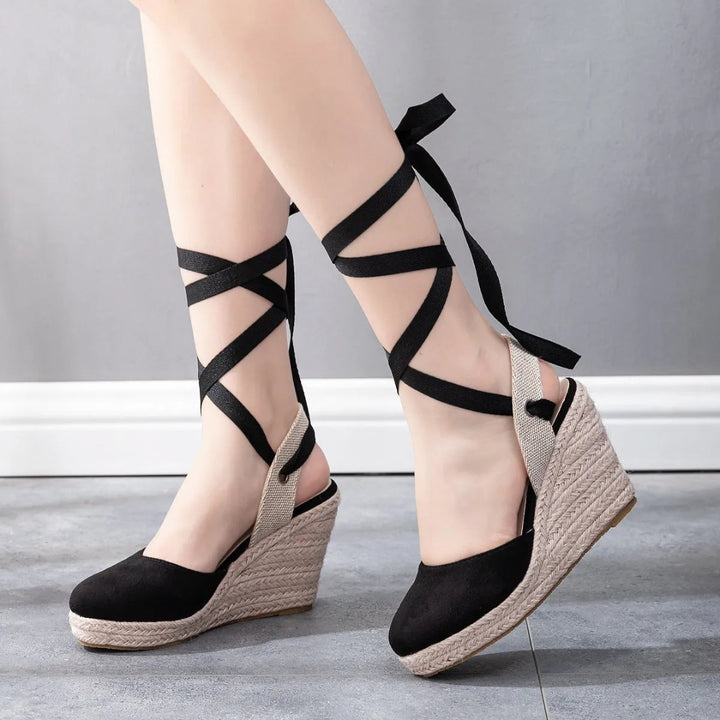 Marbella Lace-Up Wedge Espadrilles
