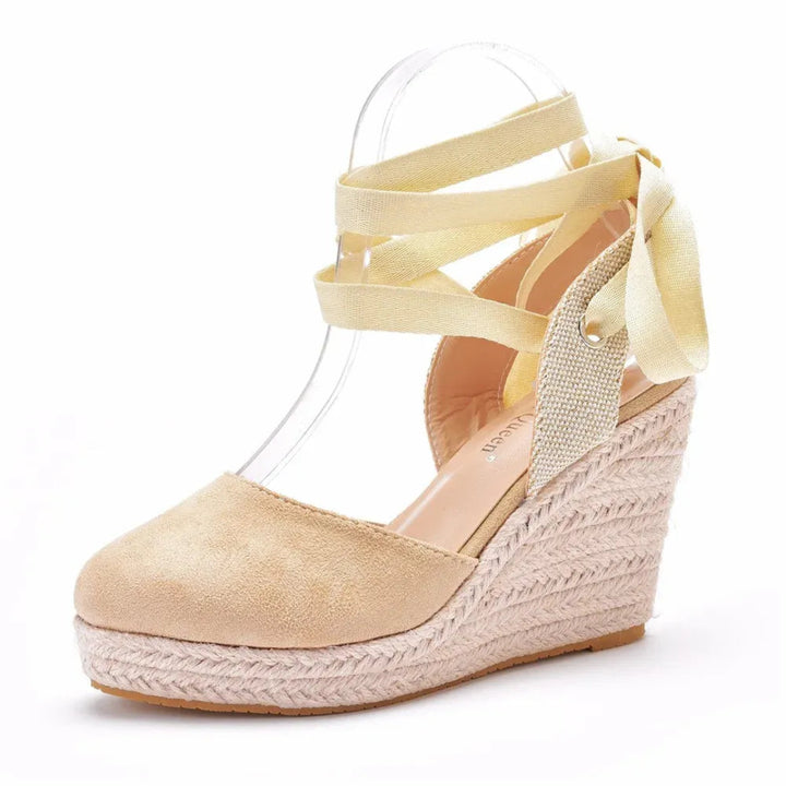 Marbella Lace-Up Wedge Espadrilles
