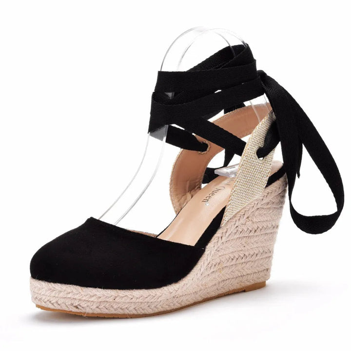 Marbella Lace-Up Wedge Espadrilles
